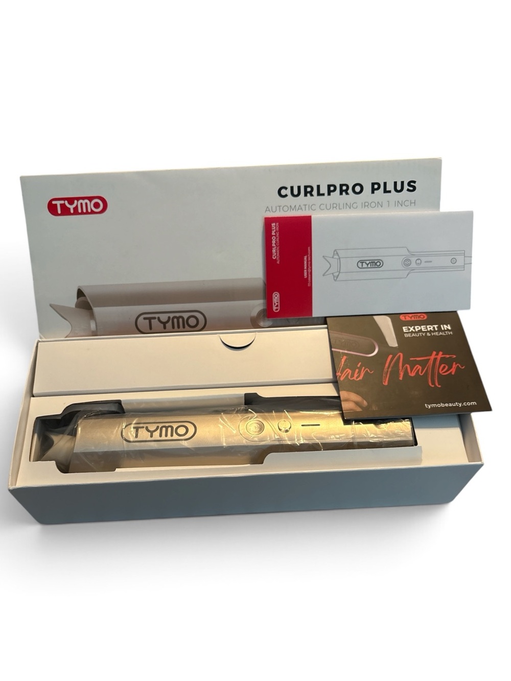 TYMO CurlPro Plus 1” Automatic Curling Iron Champagne New Open Box